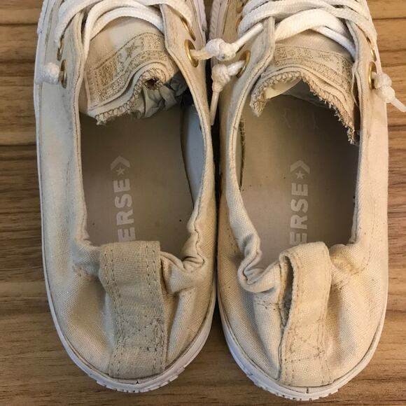 Converse Chuck Taylor Slip On Shoreline 562120C Ivory Casual Shoes Size 6.5 - Picture 4 of 6